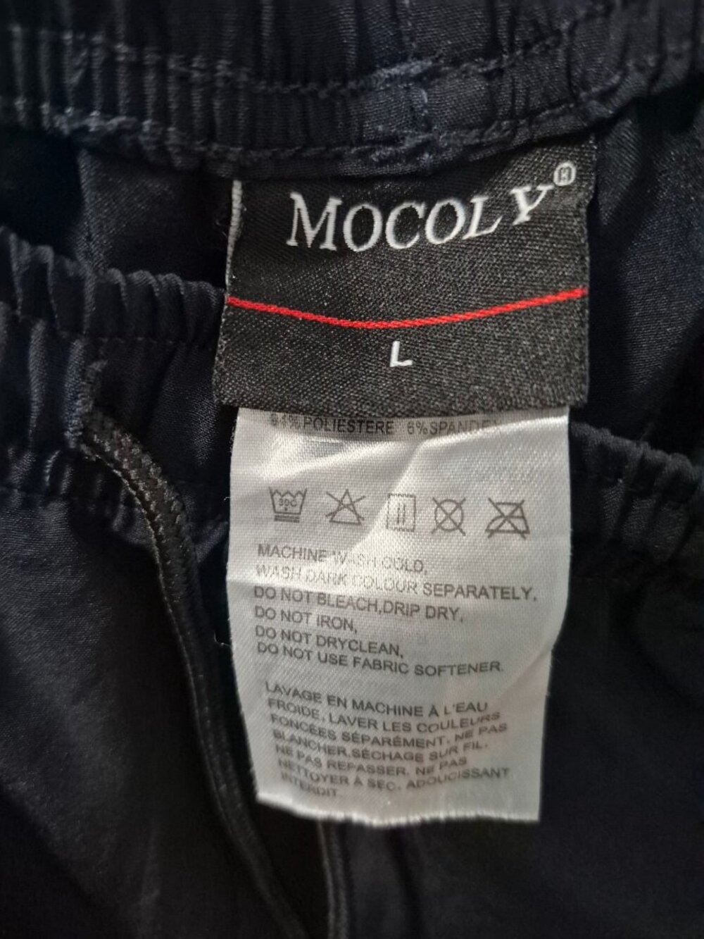 Mocoly Women Black Quick-Dry Capri Pants Zipper Pockets Size L Lightweight - Picture 4 of 6